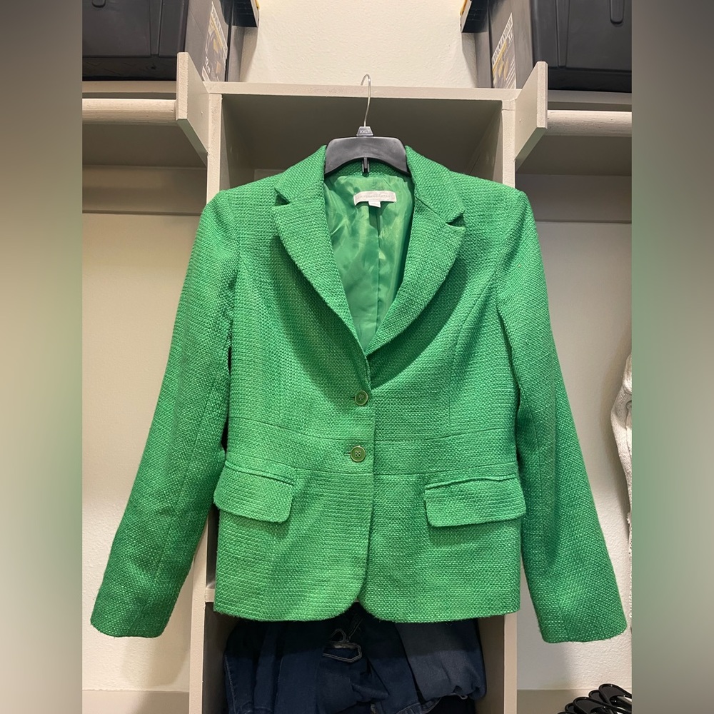 New York & Company Women’s Tweed Green Jacket